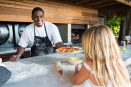 Making pizzas in North Island, Seychelles