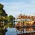 The Queen Sylvia cruises on the Linyanti at Kings Pool, Botswana